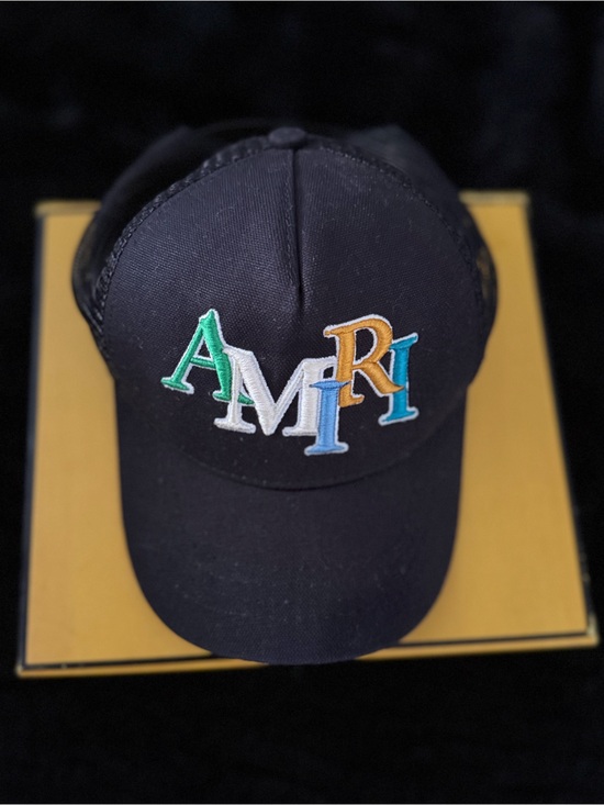 AMIRI Other - Kids Amiri Multicolor Logo Trucker Hat – Black Designer Snapback Cap